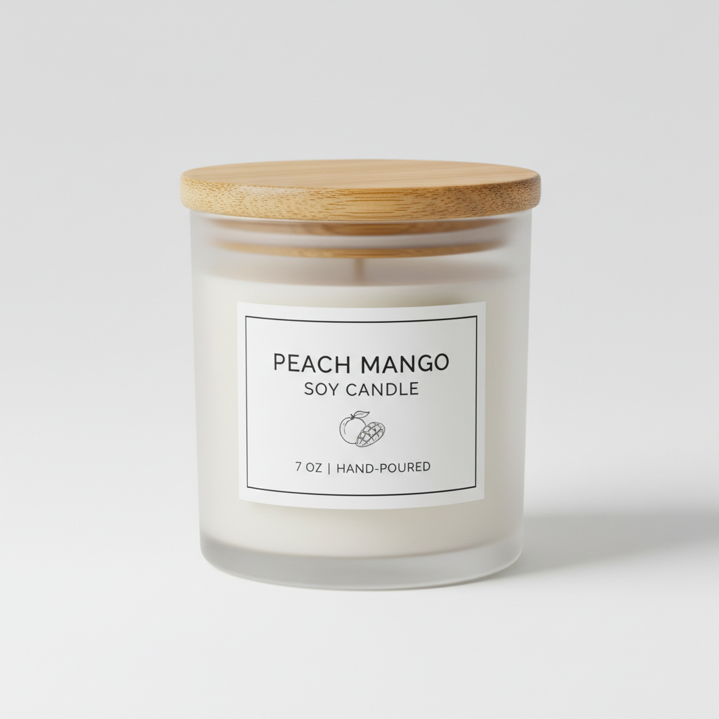 Peach Mango Signature Natural Candle - 7 0z Small Size