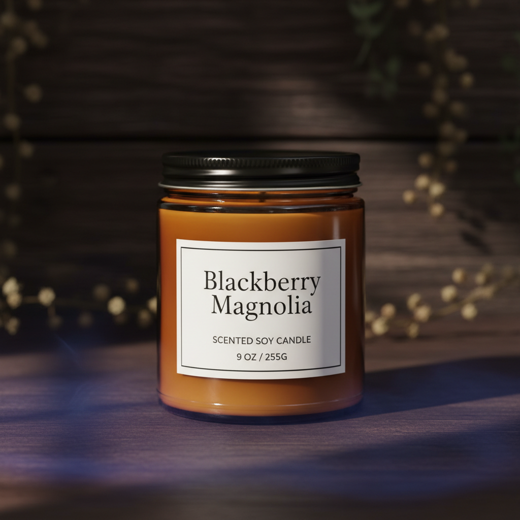 Blackberry Magnolia Signature Natural Candle - 9 0z Medium