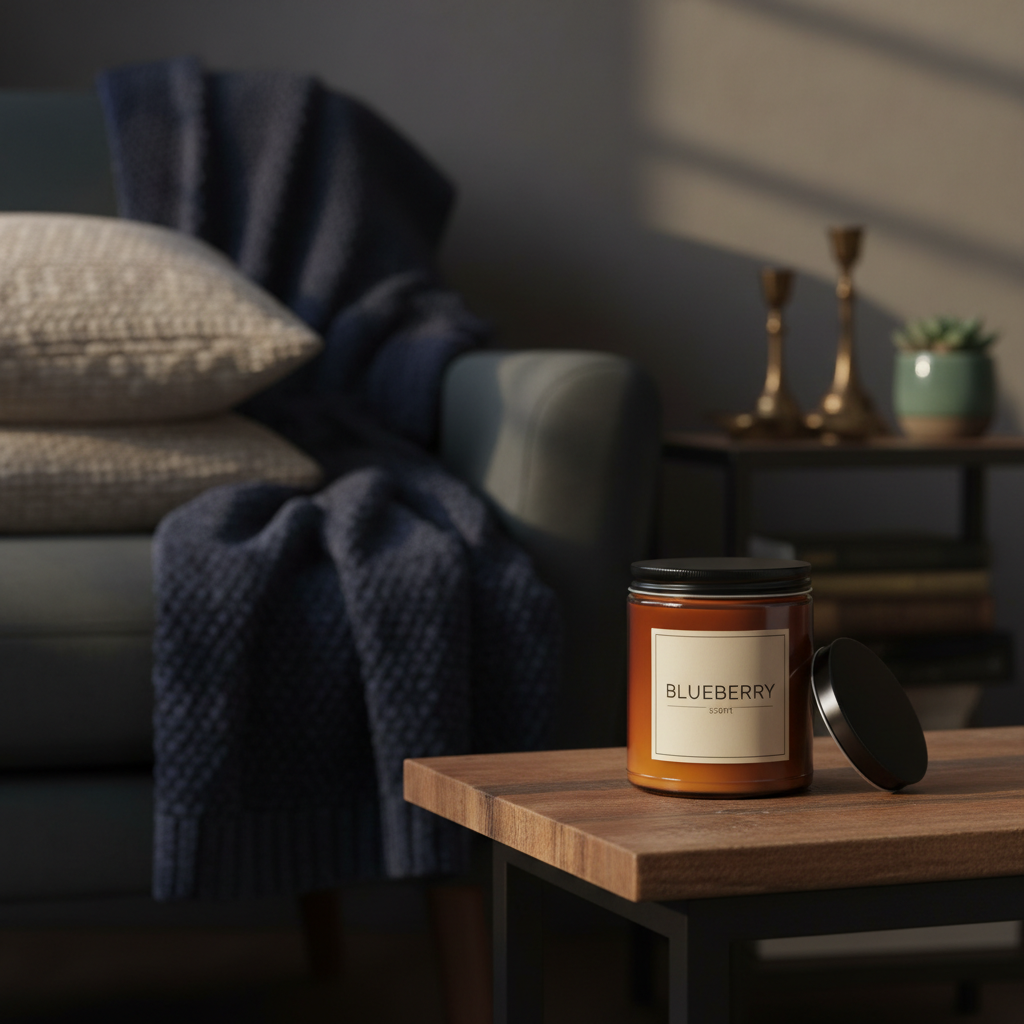 Blueberry Signature Natural Candle - 9 0z Medium Size