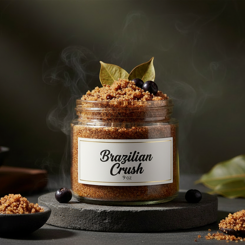 Brazilian Crush Body Scrub & Exfoliator - 9 0z 100% Natural Ingredients