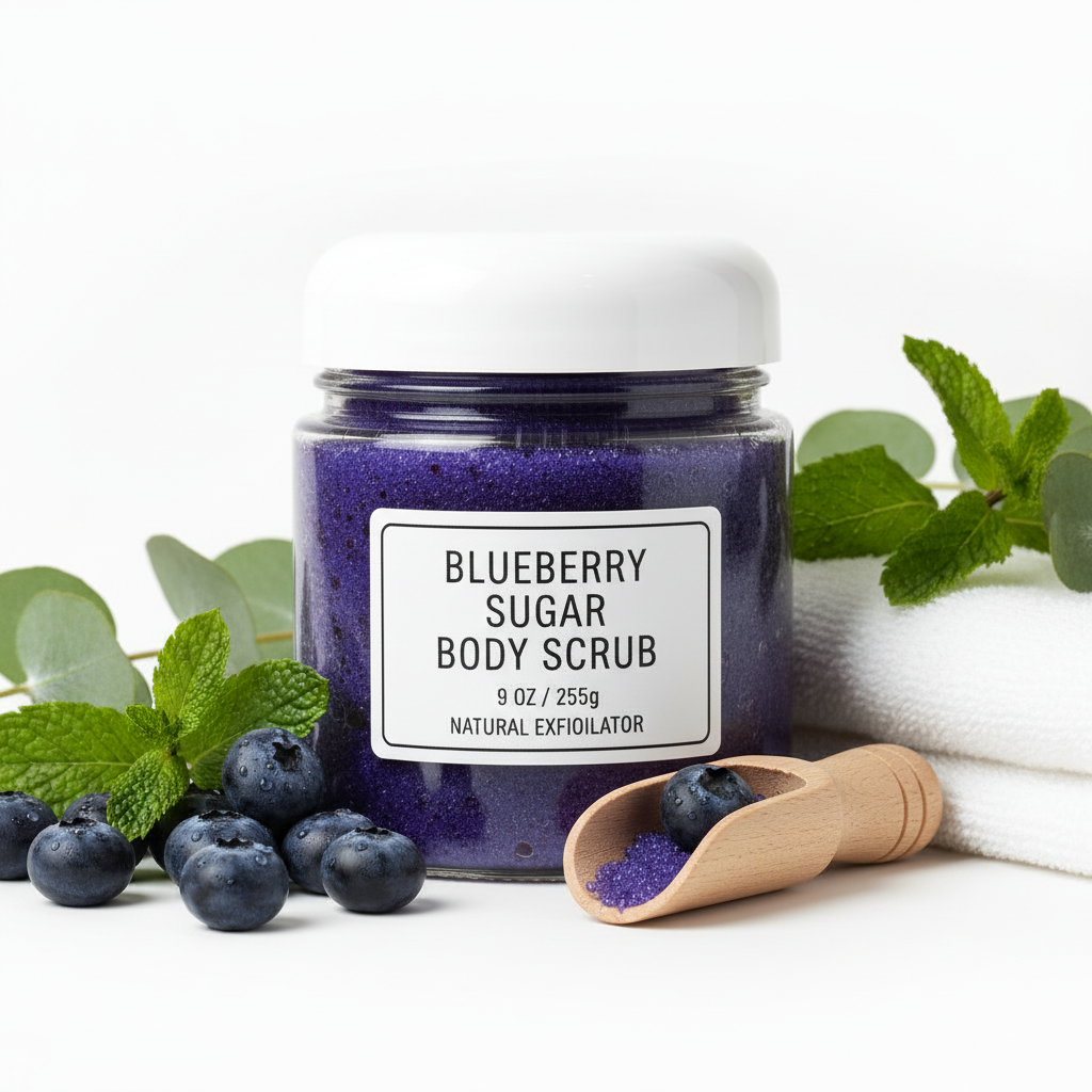 Blueberry Body Scrub - 9 0z 100% Natural Ingredients