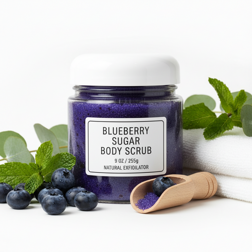 Blueberry Body Scrub - 9 0z 100% Natural Ingredients