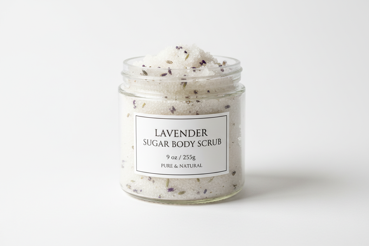 Lavender Body Scrub & Exfoliator - 9 0z 100% Natural Ingedients