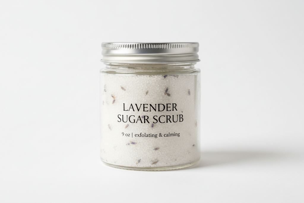 Lavender Body Scrub & Exfoliator - 9 0z 100% Natural Ingedients
