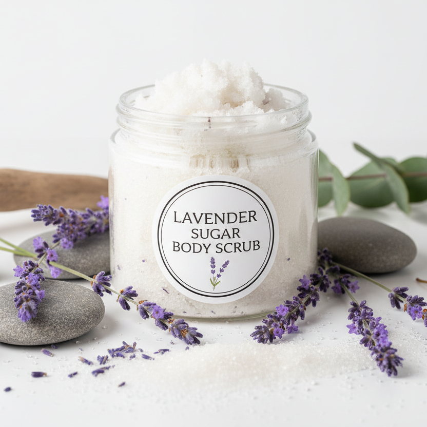 Lavender Body Scrub & Exfoliator - 9 0z 100% Natural Ingedients