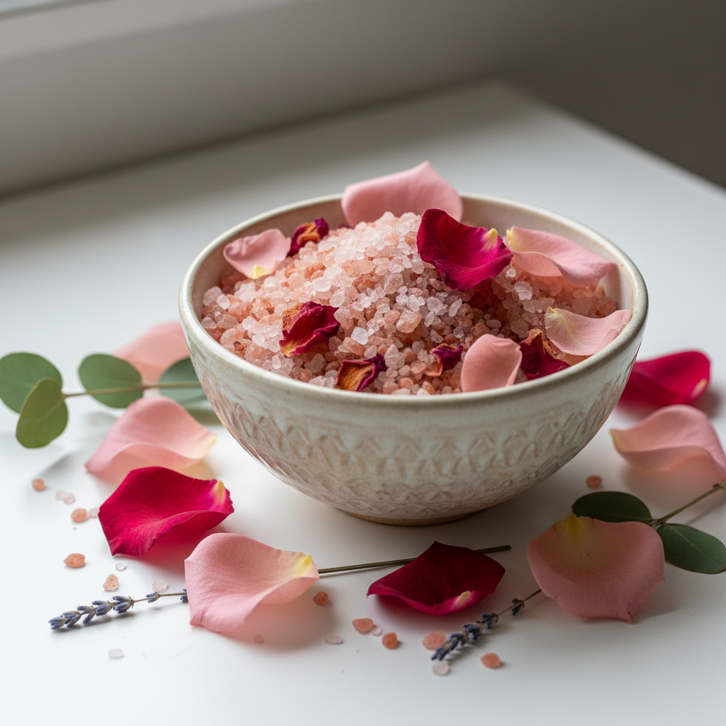 Sugared Rose Petal Natural Bath Salt Soak - 400g 100% All Natural Ingredients