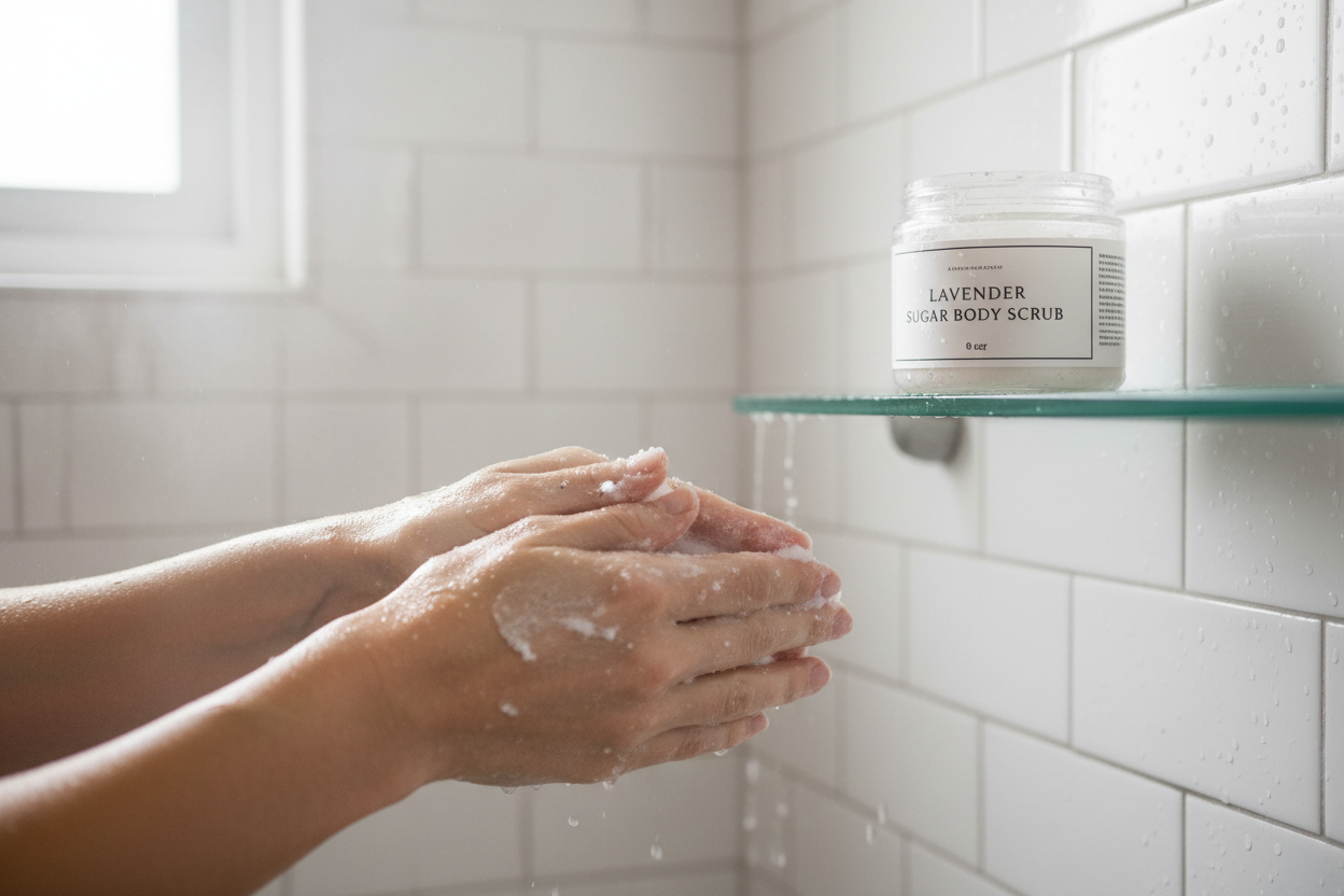 Lavender Body Scrub & Exfoliator - 9 0z 100% Natural Ingedients