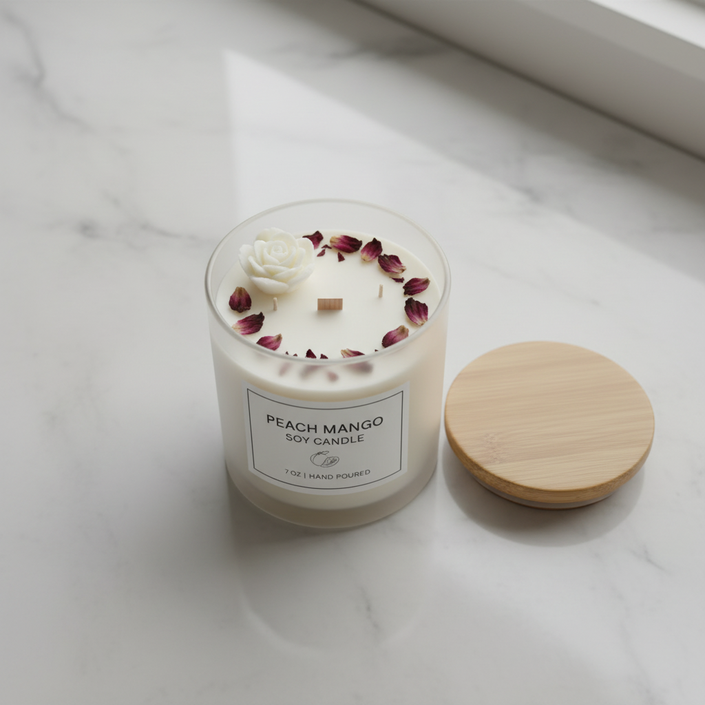 Peach Mango Signature Natural Candle - 7 0z Small Size