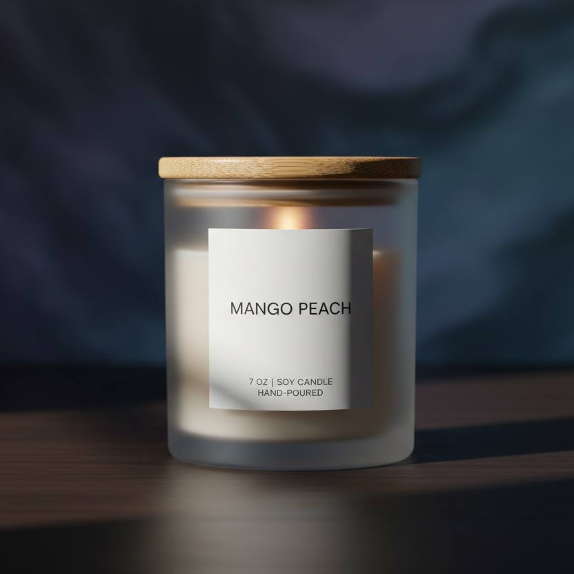 Peach Mango Signature Natural Candle - 7 0z Small Size