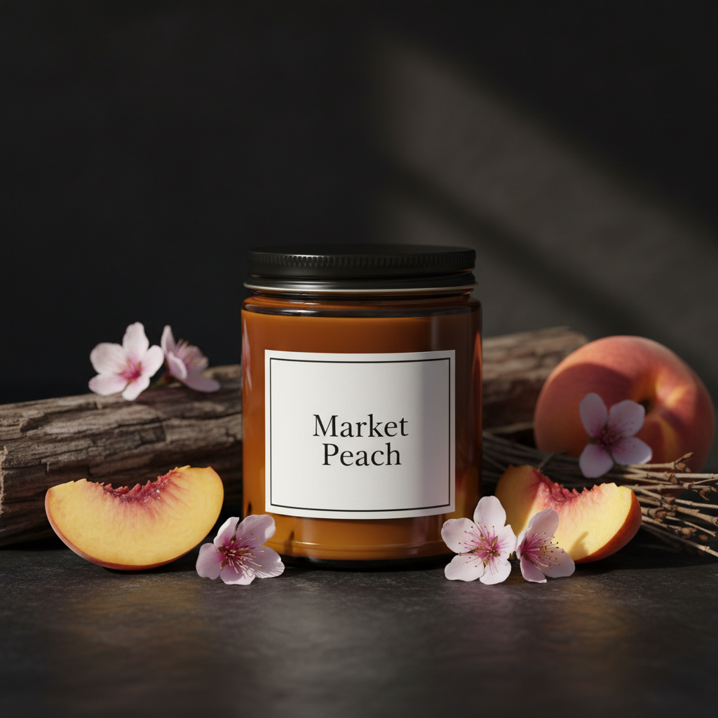 Market Peach Signature Natural Candle - 9 0z Medium