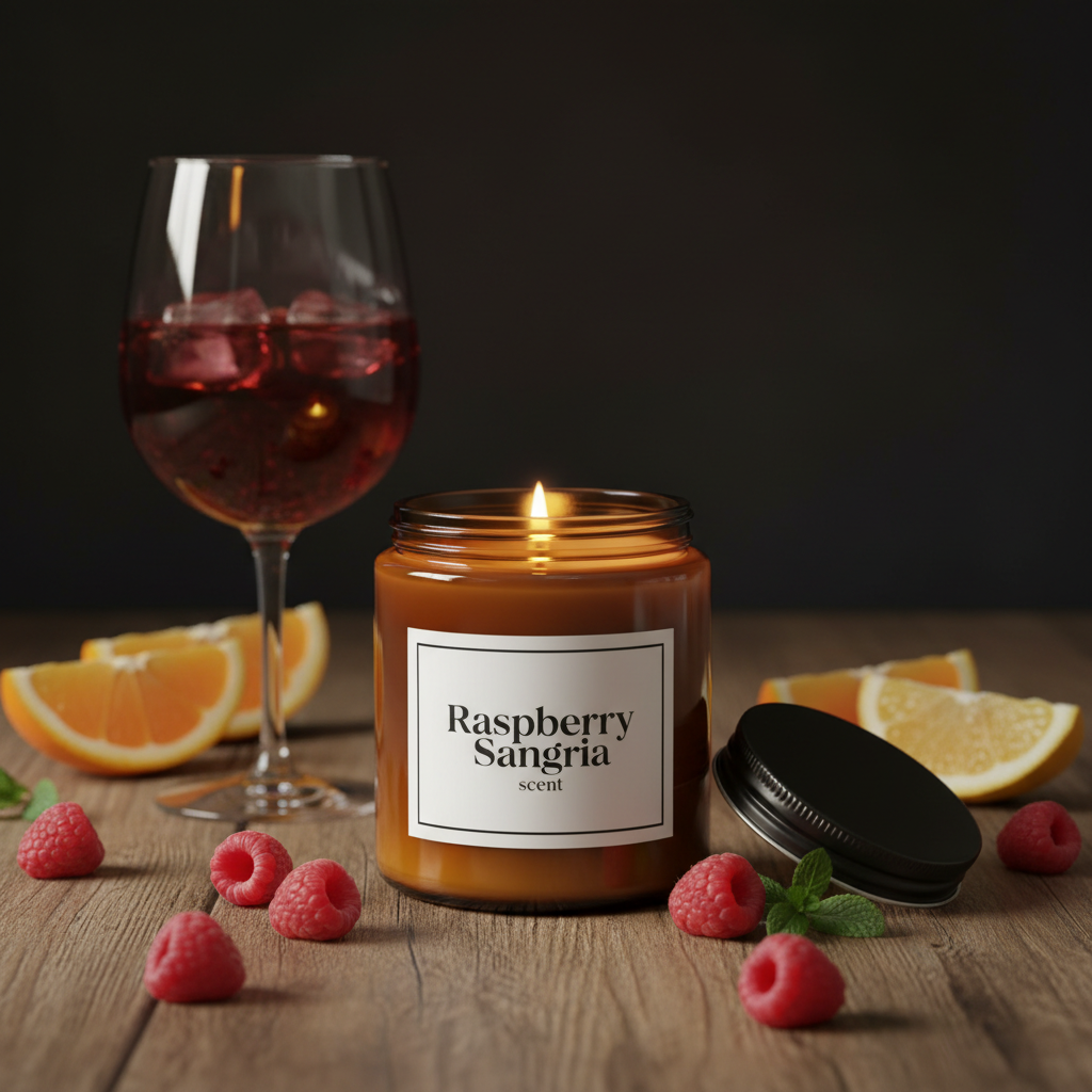 Raspberry Sangria Signature Natural Candle - 9 0z Medium Size