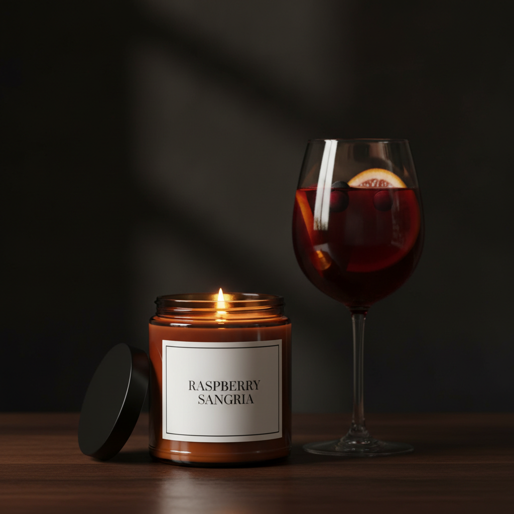 Raspberry Sangria Signature Natural Candle - 9 0z Medium Size